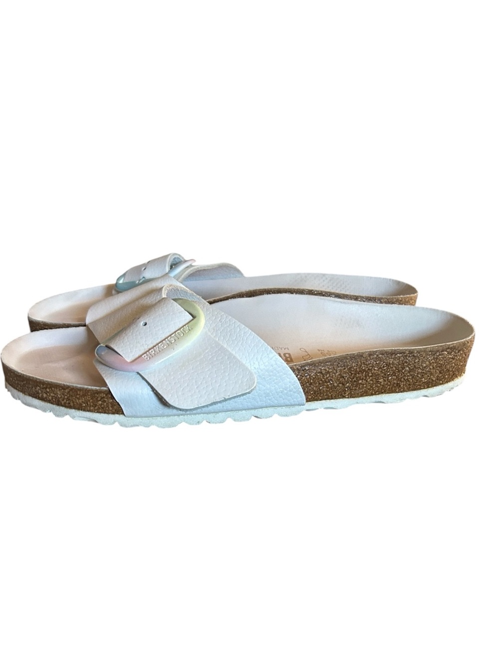 Birkenstock Madrid Rainbow Big Buckle White Leather Size EU 41 - Picture 5 of 15